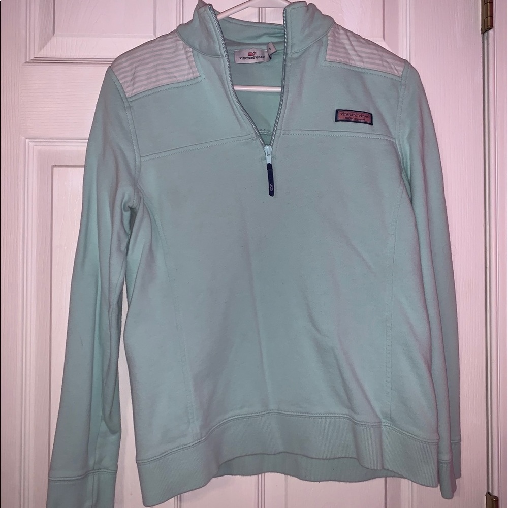 Light blue vineyard vines quarter zip